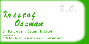 kristof ossman business card